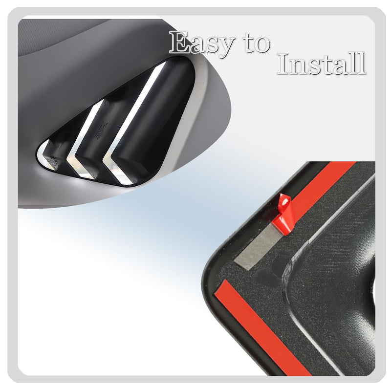 2Pcs Rear Side Window Louvers Air Vent Scoop Shades Cover Blinds Trim for Hyundai Sonata DN8 2020-2025 - ABS Bright Black Sport Interior Accessories（NOT fit N Line Models） For 2020-2024 Hyundai Sonata