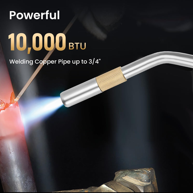 Propane Torch Head, Map Gas Torch with Igniter and Flame Adjustable, Hand Blow Torch with Fuel by Propane MAPP MAP PRO Gas, for Plumbing Soldering Lighting Campfires and Grills (CSA Certified)