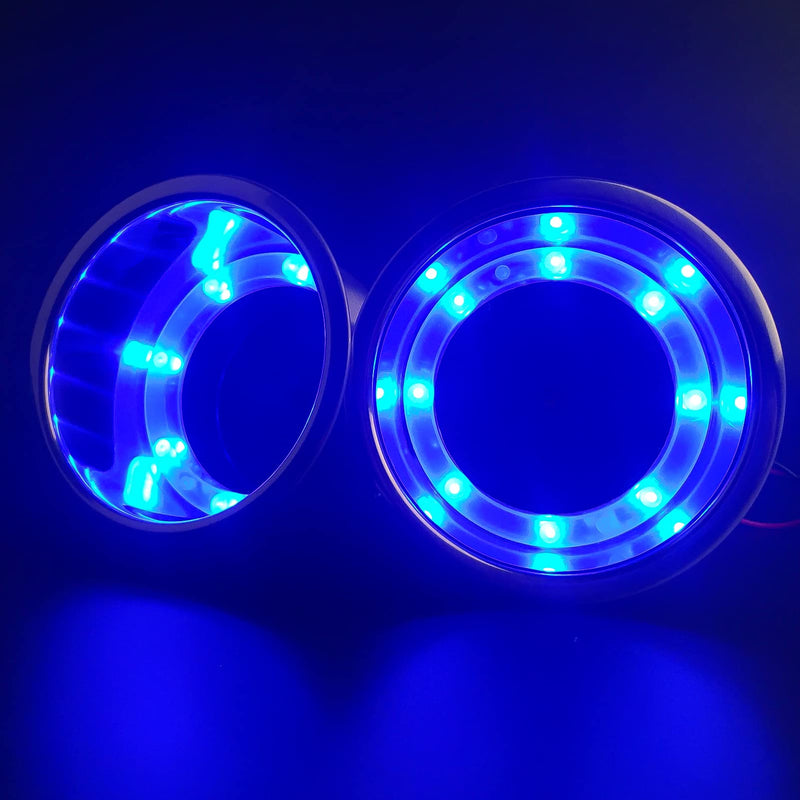 2 Pcs Blue LED Stainless Steel Cup Drink Holder with Drain & LED Marine Boat Rv Camper Seating