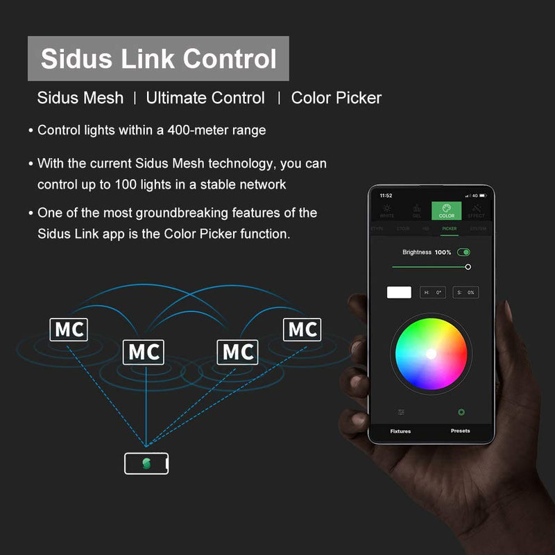 Aputure MC RGBWW On Camera Video Light, CRI/TLCI 96+, Temperature 3200K-6500K, HSI Mode,Support Magnetic Attraction and App with USB-C PD and Wireless Charging