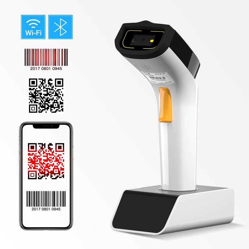 NetumScan Wi-Fi QR Barcode Scanner, Bluetooth Automatic 1D 2D Bar Code Scanner Supports TCP/UDP Network Protocols for Inventory, POS, Computer, Tablet, iPhone, iPad, Android