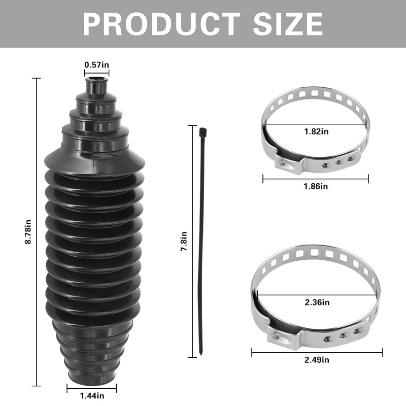 Car Steering Rack and Pinion Tie Rod Boot Tool Kit, Dustproof Silicone Vehicle Bellow Gaiter Pinion Boot Set with Cable Ties Locking Clamps, Auto Inner Tie Rod Boot Accessories