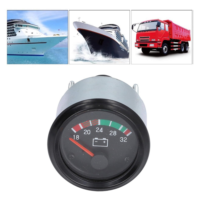 52mm Voltage Gauge, 24V (18-32V) Digital LED Voltmeter and Volt Meter Universal for Car Marine Boat Automotive