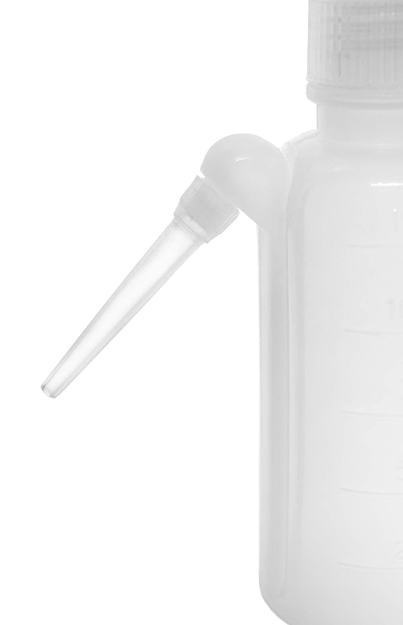 EISCO Wash Bottle, 125ml - Polyethylene - Translucent, Unbreakable - Screw Cap with Down Spout for Dispensing Liquid Labs (Pack of 4) 4.2 Ounces (Pack of 4)