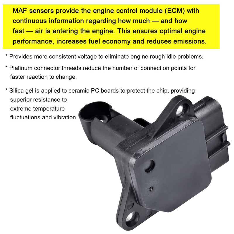 FAERSI Mass Air Flow Sensor Meter MAF 74-50009 AF10029 Replacement for 1999-2012 Mazda 3 5 6 MX-5 Miata Protege 1.6L 1.8L 2.0L 2.3L 2.5L L4 & Mazda 6 3.0L 3.7L V6 & Mazda RX-8 1.3L R2