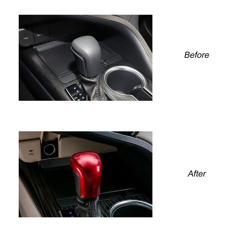 CKE Compatible with Toyota Camry 2025 2024 2023 2022 2021 2020 2019 2018 for Corolla Cross Avalon Accessories Car Gear Shift Knob Cover Trim Protector Cap -Red Red