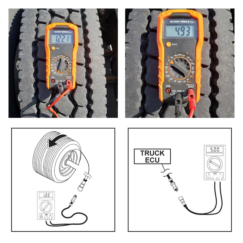 ABS Diagnostic Multimeter Cable Adapter with Case for Heavy Duty Semi Trucks and Semi Trailers 1 Set + EVA Case