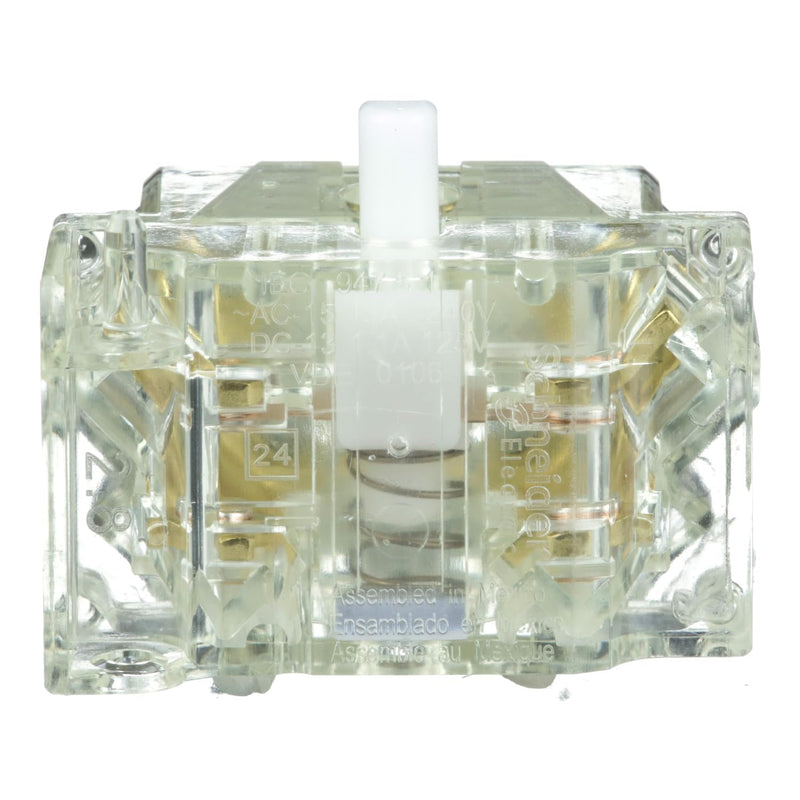 Schneider Electric Contact Block for Industrial Machinery, Fits 30mm Diameter Cutouts, Spring Return, 1NO and 1NC (9001KA1)