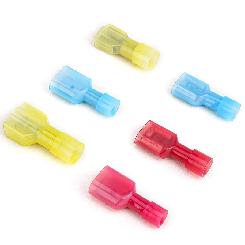 TICONN 800 Pcs Nylon Spade Quick Disconnect Connectors Kit, Electrical Insulated Terminals, Male and Female Spade Wire Crimp Terminal Assortment Kit Combo 800Pcs
