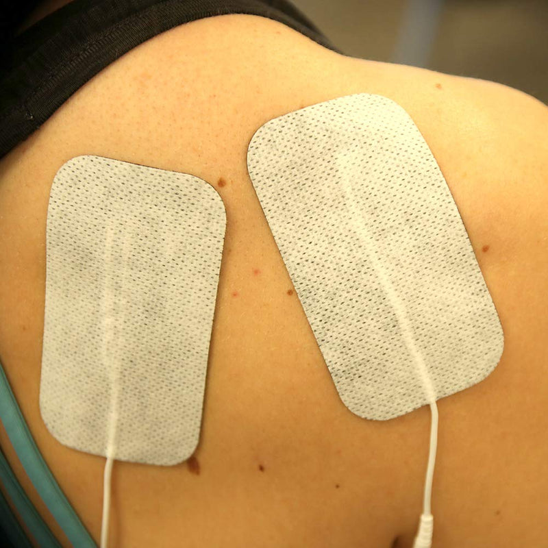 reserv 2" x 4" Rectangle Premium Re-Usable Self Adhesive Electrode Pads for TENS/EMS Unit, Fabric Backed Pads with Premium Gel (Latex Free)(16 Electrodes) 16 Count (Pack of 1)