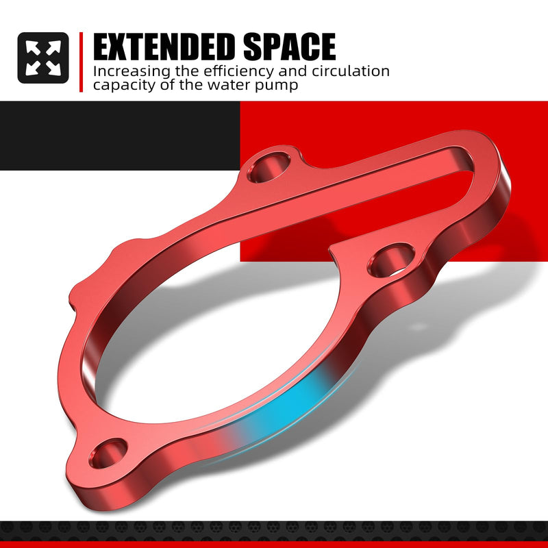 NICECNC Red Oversized Water Pump Impeller Cooler Spacer Kit Compatible with Honda CRF450R CRF450RX CRF450RWE 2021 2022 2023 2024 2025 See Fitment