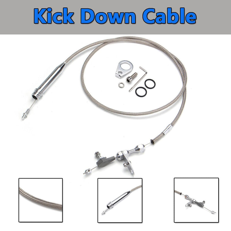 Transmission Detent Cable, 1.54m 60.6in Plastic Cable Detent Stainless Steel Braided Kickdown Cable Kick Down Transmissions 700r4 Kickdown Cable Detent Wiring Kit