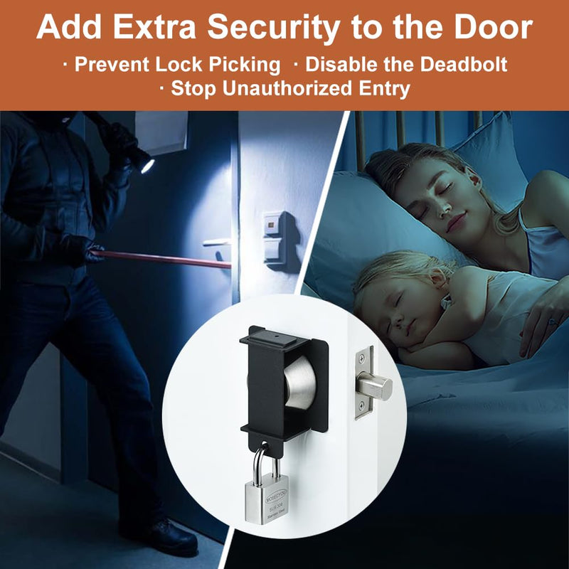 Deadbolt Security Guard, Deadbolt Lockout Device, Temporary Door Lock, Block The Access to Keyhole and Disable The Dead Bolt, Prevent Lock-Picking(Without Padlock, Guard for Exterior) without Padlock Keyhole Protection Guard