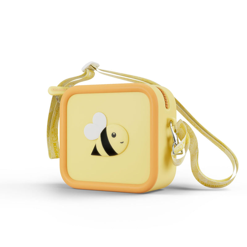 Kidamento kiimento Soft Silicone Camera Case - Durable and Adorably Stylish Bag - Promotes Comfort and Independence - Little Bee Yellow