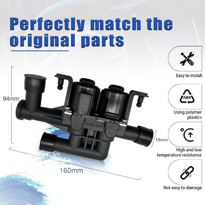 Heater Control Valve – Water Control Valve for BMW F01 F02 F10 F11 F12 F13 520i 528i 535i 550i 640i 650i 740i 750i 760Li M5 M6 Alpina B6 B7 – Replaces 64219310349, 64114271156, 64119119164