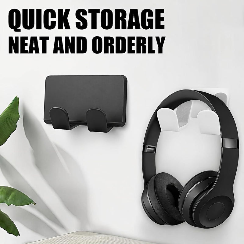 Wall-Mounted Controller and Headphone Stand, No-Drill ABS Gaming Rack