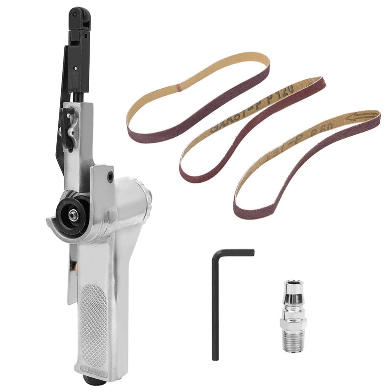 Eboxer Air Belt Sander, 10mm Pneumatic Belt Sander 3/8" x 13" with 3pcs Belts, File Sander for Cutting and Grinding, Air Grinding Polishing Tool for Wood Glass Metal