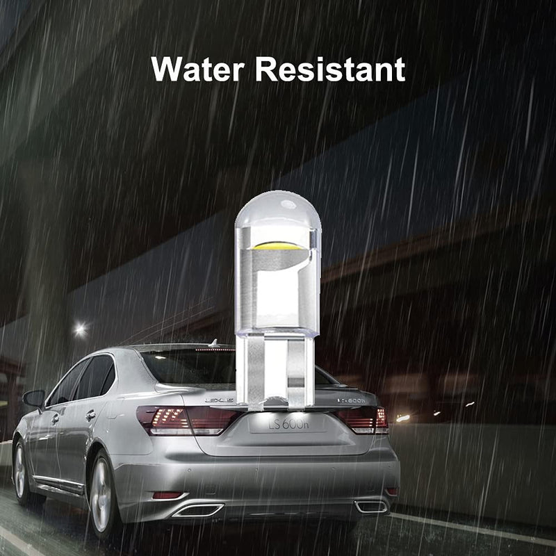 158 LED Bulb W5W 2825 168 192 194, T10 Wedge Base Bulbs 6000K Bright White for Car Side Marker Lights Dome Map Door Courtesy License Plate Taillight 0.5W 10-Pack Cool White