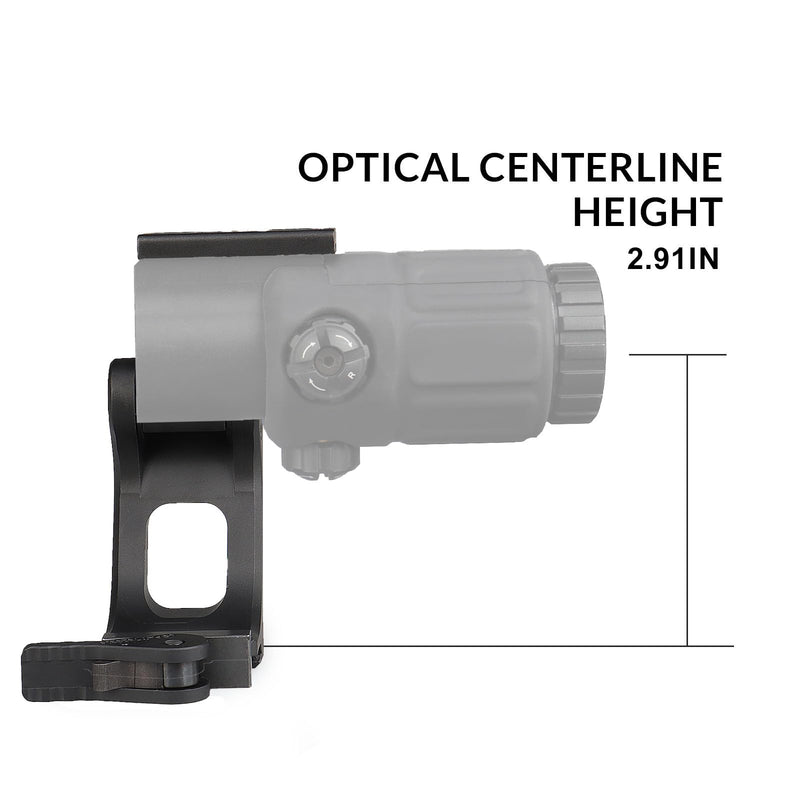 YSS Tactical FTC Magnifier Mount with Fast QD Lever 2.91" Optical Centerline Height Flip to Center Mechanism CNC Aluminum Compatible G23,G30,G33,G43,G45, 3X, 6X Etc