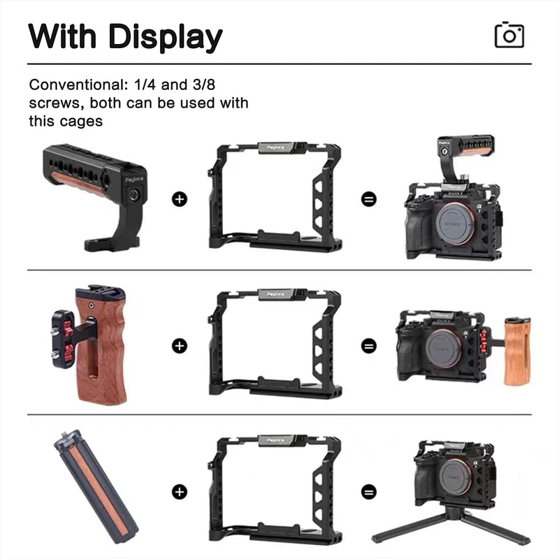 Camera Cage with Standard Cold Shoe for Sony A7M4 Camera.