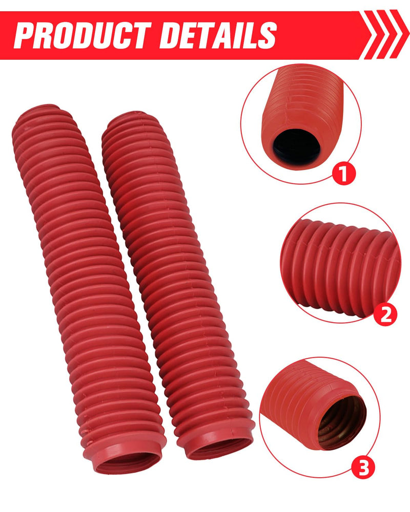 Motorcycle Fork Cover Boots Universal Front Shock Tube Absorber Guard Dust Boots For Most Dirt Pit Bike, RUBY RED Universal Front Fork Cover