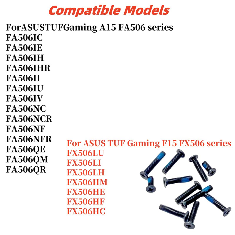 Lower Bottom Base Cover Case Screws for ASUS TUF Gaming F15 FX506 FX506L FX506LU FA506QR FA506QE FA506QM FA506IC FA506IE FA506NC/A15 FA506 FX506H FX506HM FX506HE FX506HF FX506HC