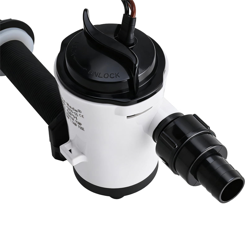 YaeMarine 12V 800gph Livewell Baitwell Pumps Live Bait Tank Aerator Live well Pump Submersible Cartridge Boat Bilge Pump