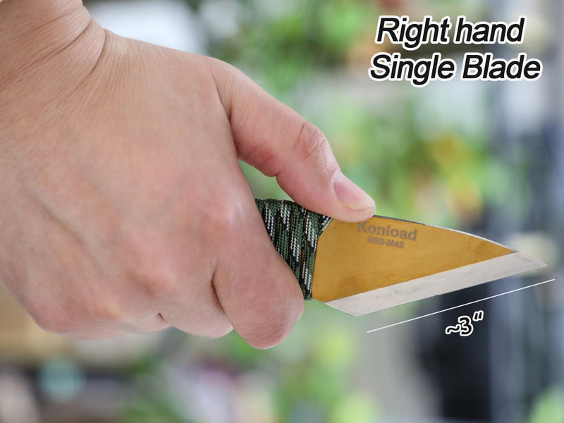 Professional Grafting Knife -Japanese Kiridashi Knife (HRC66-69) Single Blade/Right Hand/Full-Tang Design Garden Tools for Precision Grafting Tool Camo