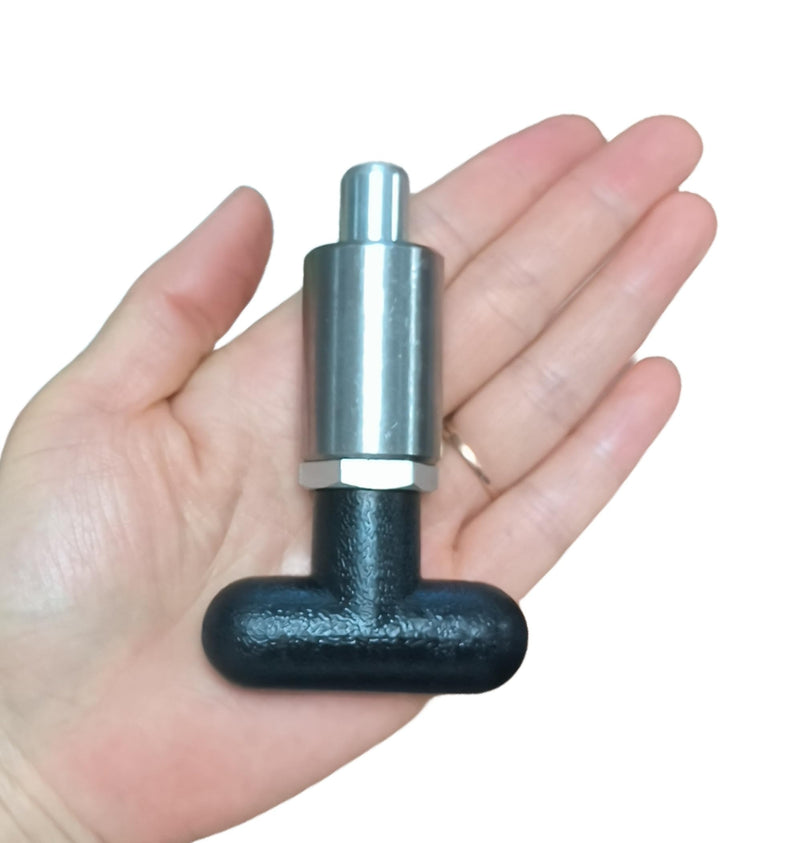Handle Spring-Loaded Pull pins, Steel Spring plungers/Dowel pins, Handle Pull Rod knobs, Screw Locks with Platform (T-Handle 3/8in-2Pcs) T-handle 3/8in-2Pcs