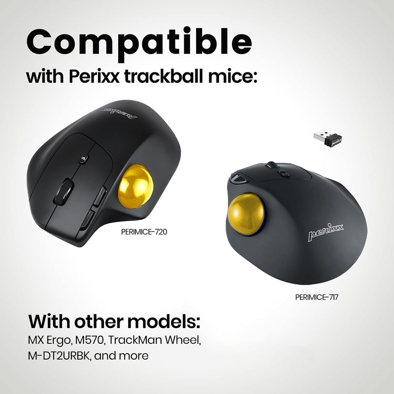 Perixx PERIPRO-303 GGO 1.34 Inches Trackball - Replacement Ball for M570, PERIMICE-517/520/717/720, and Other Compatible Trackball Mouse - Glossy Gold