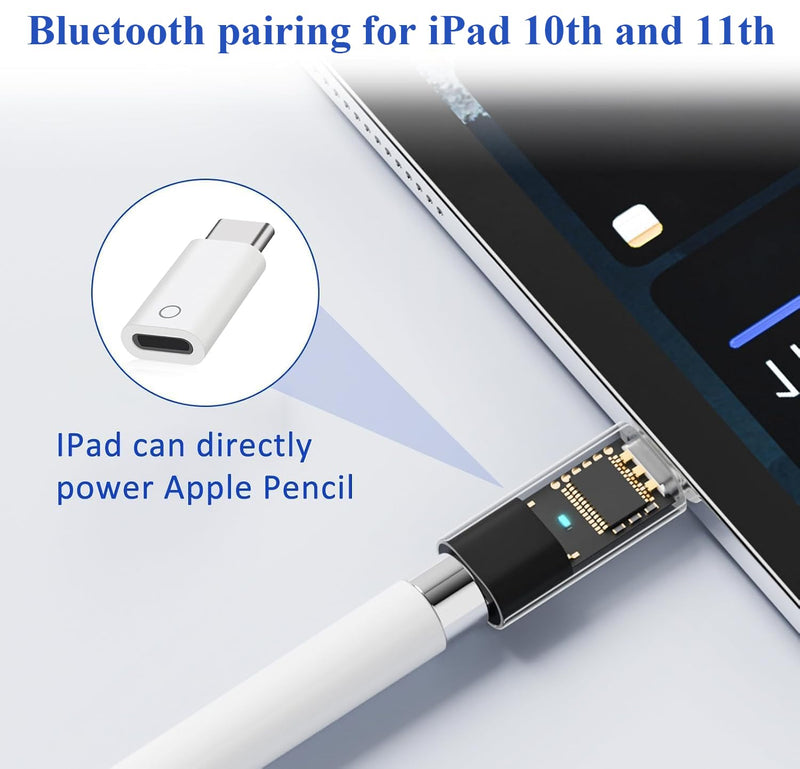 USB-C Adapter for Apple Pencil 1st Generation Compatible with iPad 10th Gen 2022 and iPad 11th Gen A16 2025, USB-C to Lighting Pencil Charging & Pairing Connector Dongle for Pencil 1 Accessories