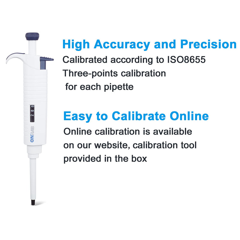 ONiLAB Lab Micropipette, Single Channel Pipette,Adjustable Volume Pipette, Micro Pipettes, High Precision Pipettor,Fully Autoclavable,10-100ul 10-100ul