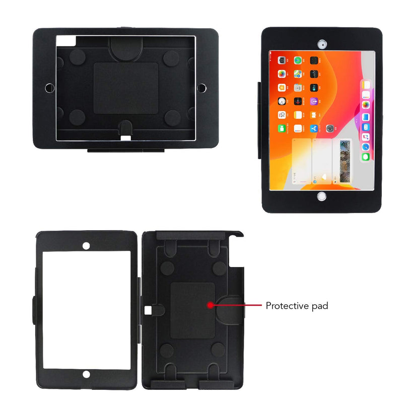 Tablet On Wall Mount Bracket for iPad 10.2-Inch (9th,8th,7th Gen.),with Anti Theft Security Lock and Key, Rotate Design Arbitrary Adjustment,Multi Angle,Metal,(Black) Black