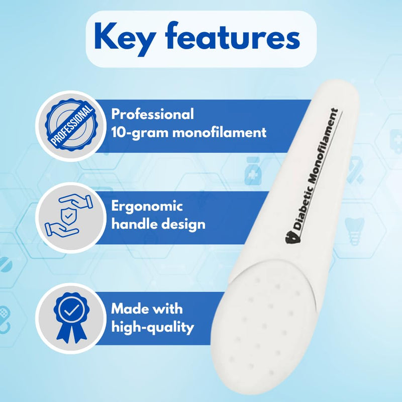 Diabetic Foot Monofilament Test Kit, 10g Neuropathy Screening Tool, Pack of 2, White