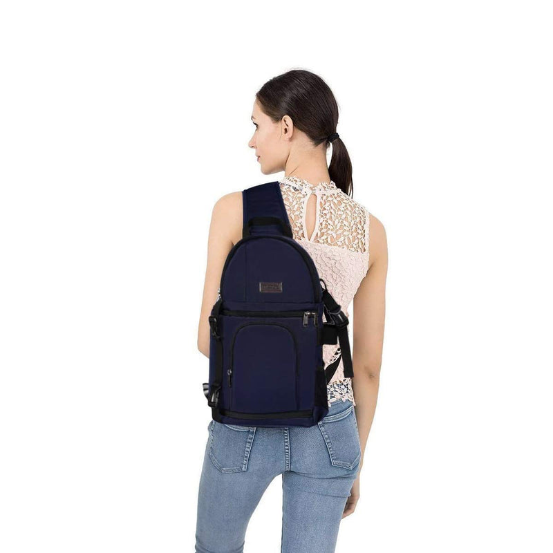 MOSISO Camera Sling Bag, DSLR/SLR/Mirrorless Camera Case Camera Backpack | Shockproof Photography Bag with Tripod Holder&Removable Modular Inserts Compatible with Canon/Nikon/Sony/Fuji, Navy Blue