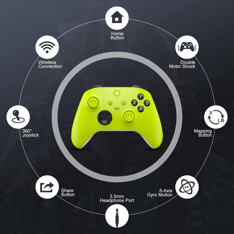 HEDYDK Wireless Controller For Xbox One,Yellow | Compatible with Xbox Controller Xbox Series X|S, Xbox One, Windows PC Yellow
