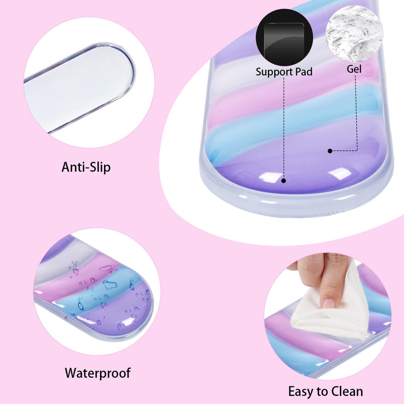 L-SPOUTTO Cute Ergonomic Gel Wrist Rest for Mouse and Keyboard, Heart | Wrist Support for Mouse and Keyboard,Pain Relief Easy Typing Mousepad,Girly Office Desk Accessories,Computer/Laptop/Gaming Pink Purple Blue