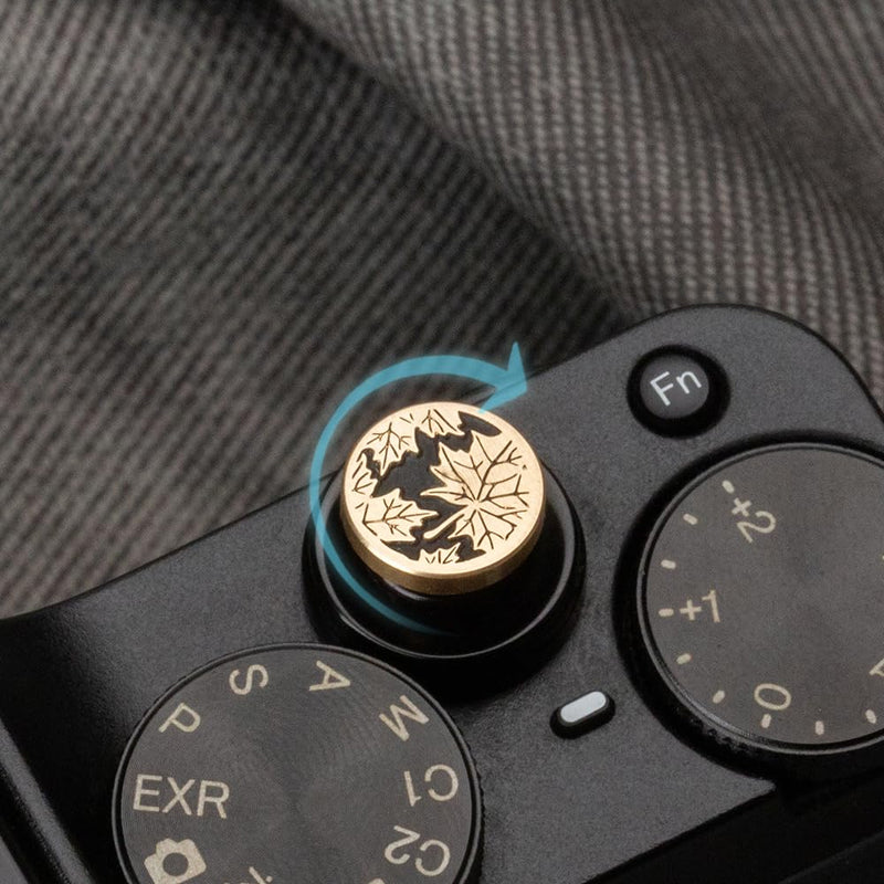 Leaf Camera hot Shoe Cover and Camera Shutter Button for Nikon zf for Fujifilm X-T5 X-T4 X-T3 X-T30 II X-T20 X100VI X100V X100 X-PRO3 X-PRO2 X-S20 X-S10 (Brass Leaf Set) Brass leaf set