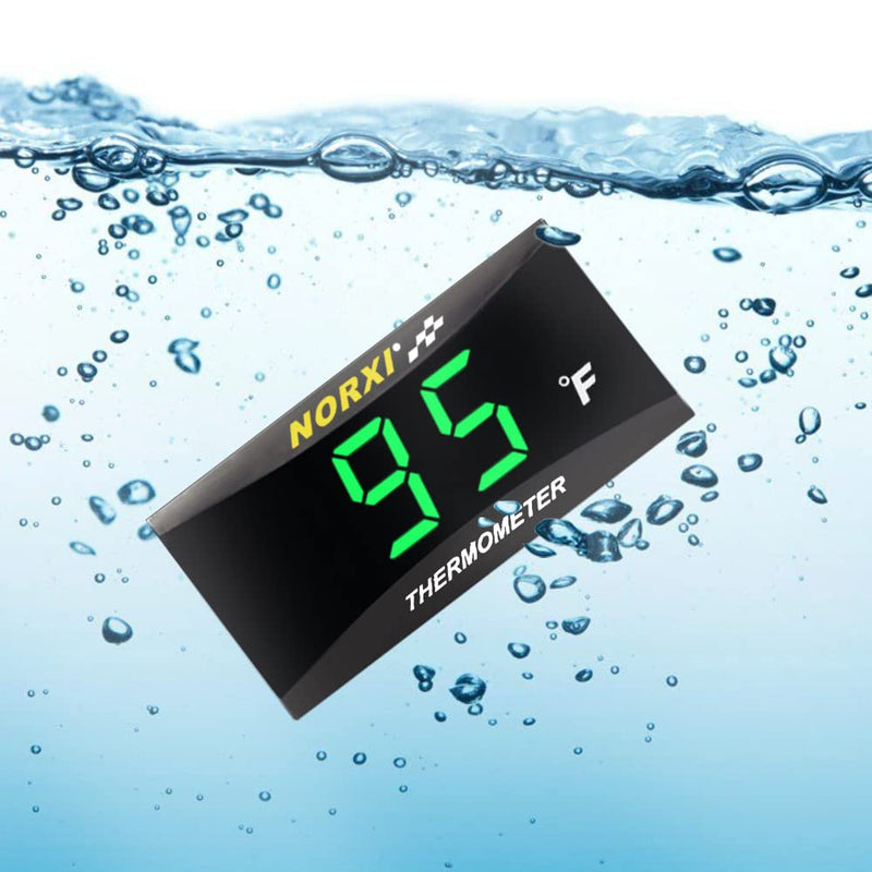 Motorcycle Water Temperature Meter Fahrenheit Thermometer Universal Digital Water Temperature Gauge Super Slim Style Thermometer for Racing Scooter LED Display DC 12V (Blue) Blue Meter