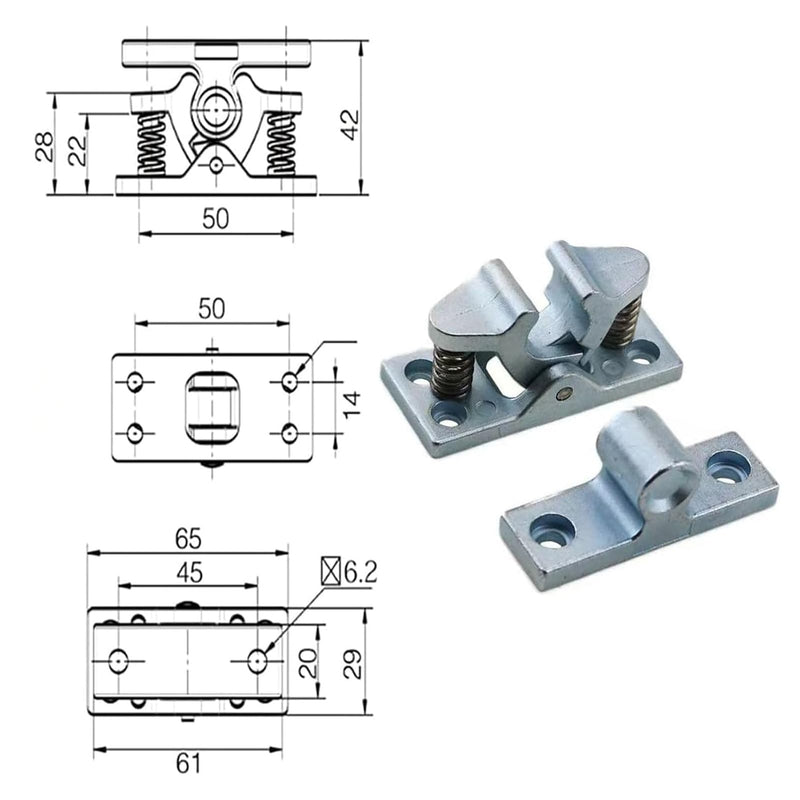 Heavy RV Door Holder Zinc Alloy Trailer Door Latch, Spring Loaded Double Roller Catch Easy Lock Stop for Trailers, Boats, Garage, Cabinets & Home Use with Screws (4 Pcs) 4 Pcs