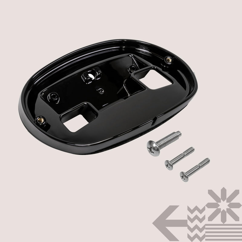 TRUE MODS Black HD Harley Davidson Tail Light Base Plate Replacement [Part# 68296-99A] Brake Taillight Bracket Baseplate Mount for 2000+ Sportster Dyna Road King Electra Glide Heritage Softail Fat Boy