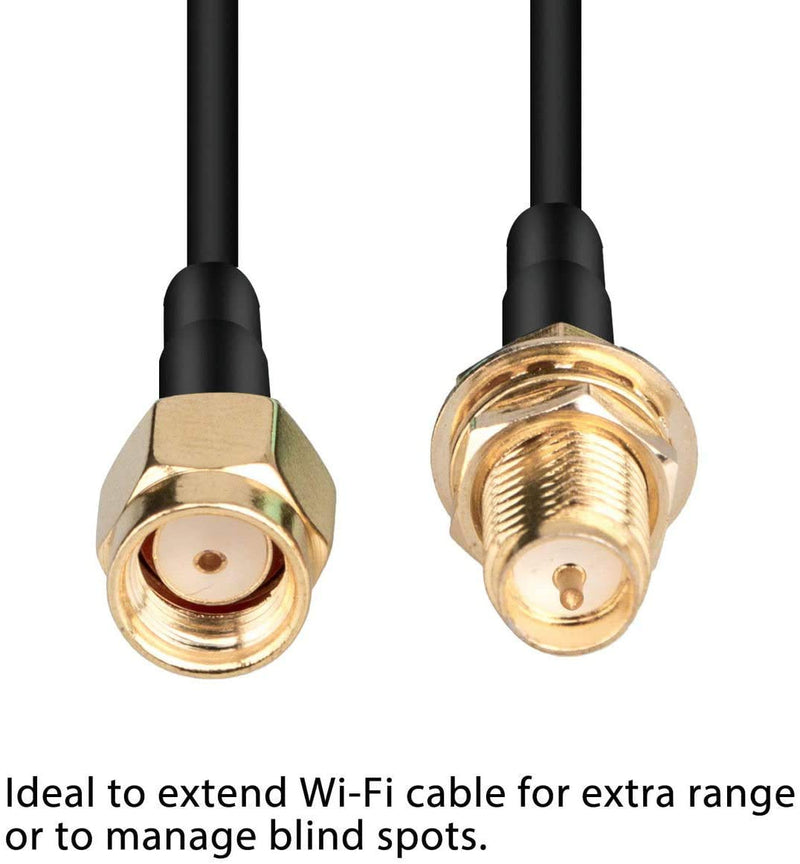 5-Pack 16ft WiFi Antenna Extension Coaxial Cable RP-SMA Male to RP-SMA Female for WiFi LAN WAN Router Bridge Antenna Security IP Camera Signal Booster Repeater Wireless Network Card Adapter