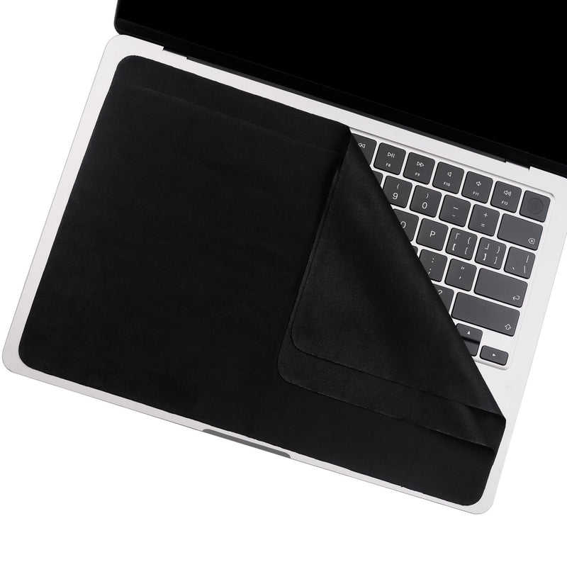 2 Pack Microfiber Liner Cleaning Cloth 15" 16" MacBook Air/MacBook Pro Screen Keyboard Imprint Protection, Keyboard Protector Compatible with MacBook Air 15.3" /MacBook Pro 15"/MacBook Pro 16"-Black 13.19" x 8.66" Black（2 Pack）