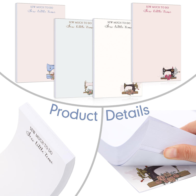 Tinlade 200 Sheet 4 Styles Sewing Gifts To Do List Notepad Gifts for Quilters Sewing Enthusiast Checklist Quilting Handy To Do List Pad for Women Sewers Seamstresses Supplies, 4'' x 6''