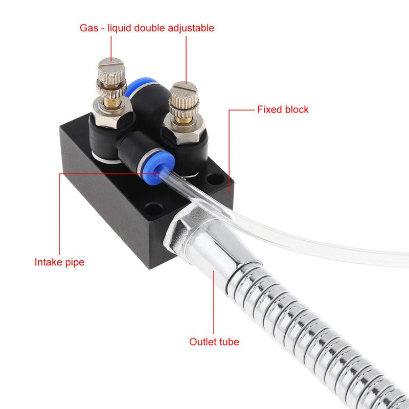 YWY Mist Coolant Lubrication System Flexible Metal Hose Oil-Water Separator Spray Unit for Drill Press CNC Lathe Milling Machine Metal Cooling
