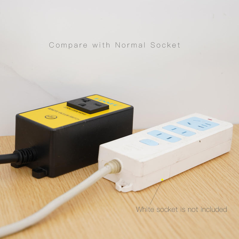 220V Automatic Remote Vacuum Switch, KTNNKG Wireless Outlet for High Power Dust Collector Tools, 5s/10s Delay Off Autoswitch,20A/60Hz/3600W