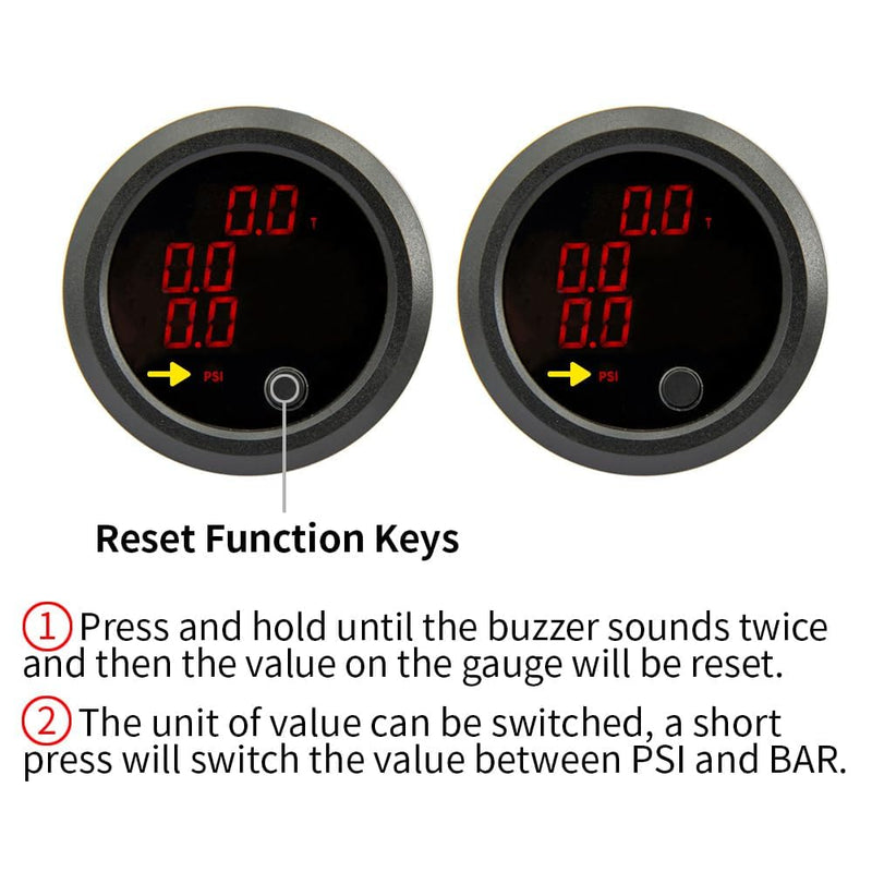 Three Display Pressure Air Pressure Gauge 290 PSI Air Pressure Gauge Kit- for Air Ride Suspension Systems -2Inch 0-290PSI with 3Pcs 1/8NPT Sensors Blue Display for Car & Truck 3 Blue Three Display