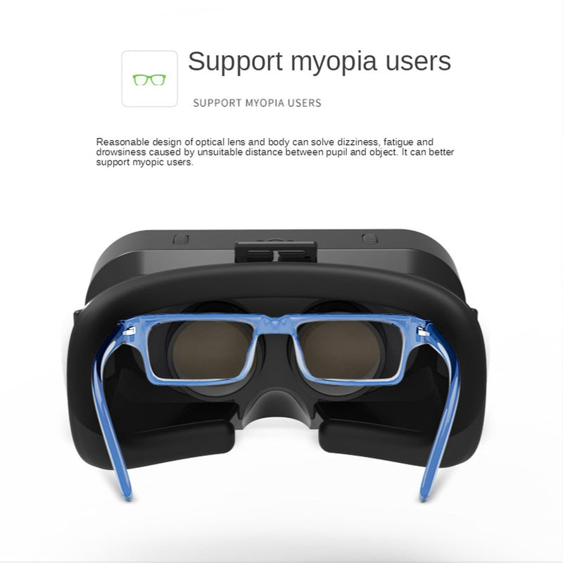 3D Virtual Reality Goggles, Adjustable VR Headset with Wide Angle for Smartphone Gaming & Media Black