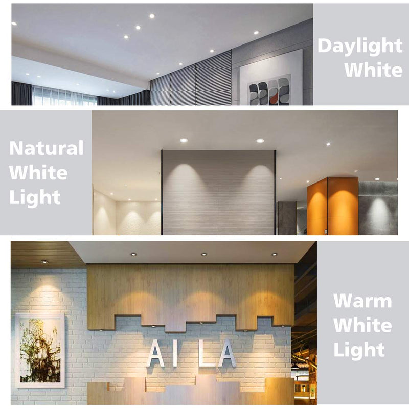 2 Inch LED Downlight, Recessed Lighting Dimmable Ceiling Light, 3W, 5500K Daylight White, CRI80 with LED Driver(35W Halogen Equivalent), 4 Pack White/4 Pack