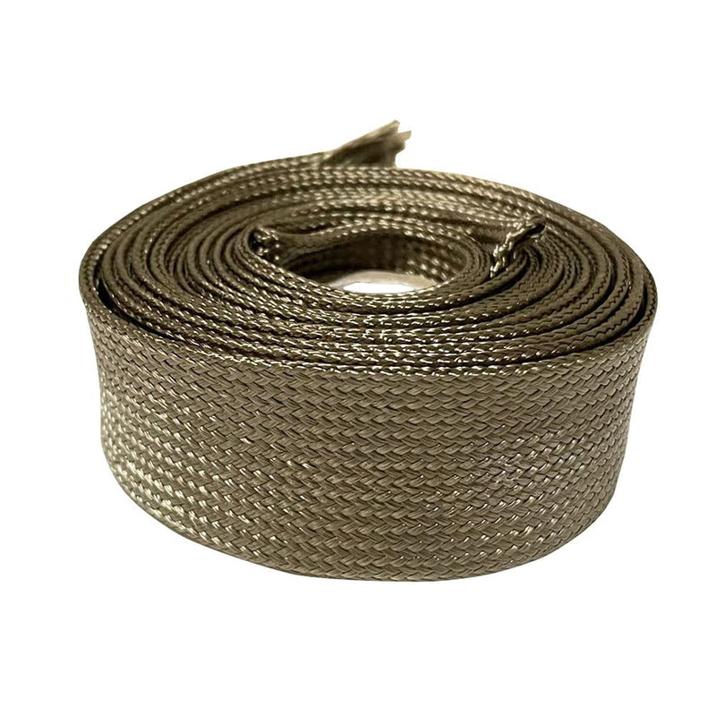 Heat Shield Sleeve 1" ID X 10' Fuel Line Heat Shield Auto Hose Spark Plug Wire Cover Protectors Boots Roll 2500 Degree for Car Auto Wire Loom Brake Cable Titanium 1"ID x 10Ft